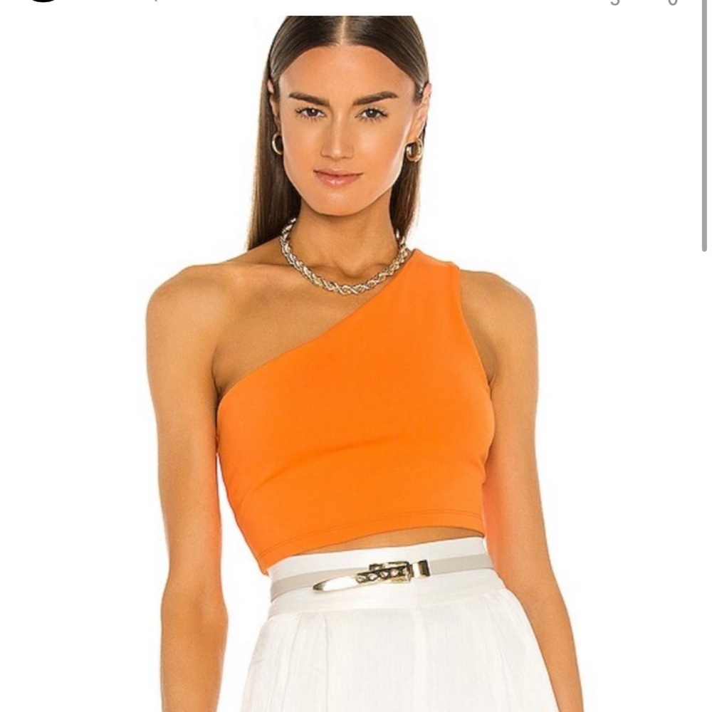 Susana Monaco Shoulder Crop Top in Popsicle - Size Medium